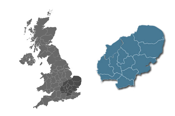 Central England area map