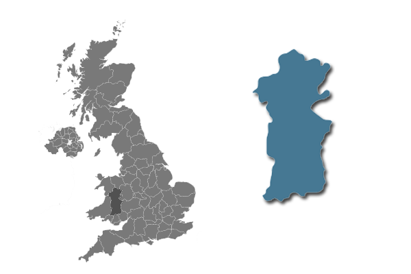 Mainland Wales area map