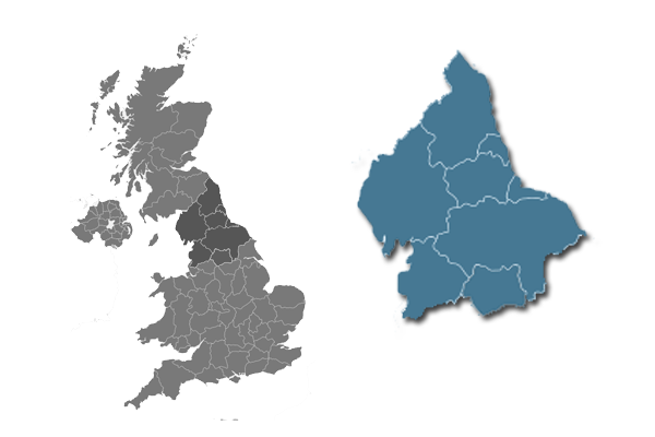 Northern England area map