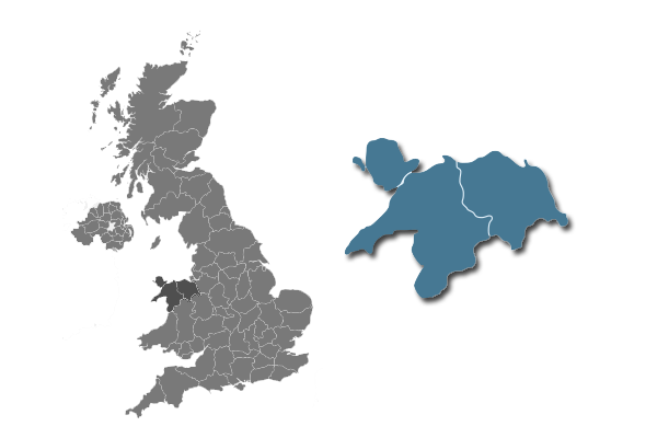 North Wales Area map